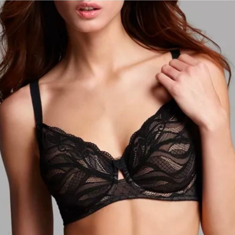 Wacoal Reveal Black Lace Underwire Bra sz 34D New